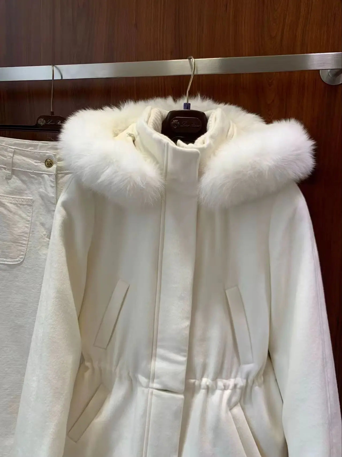 Manteau femme laine et cachemire à capuche – CLEVI Paris