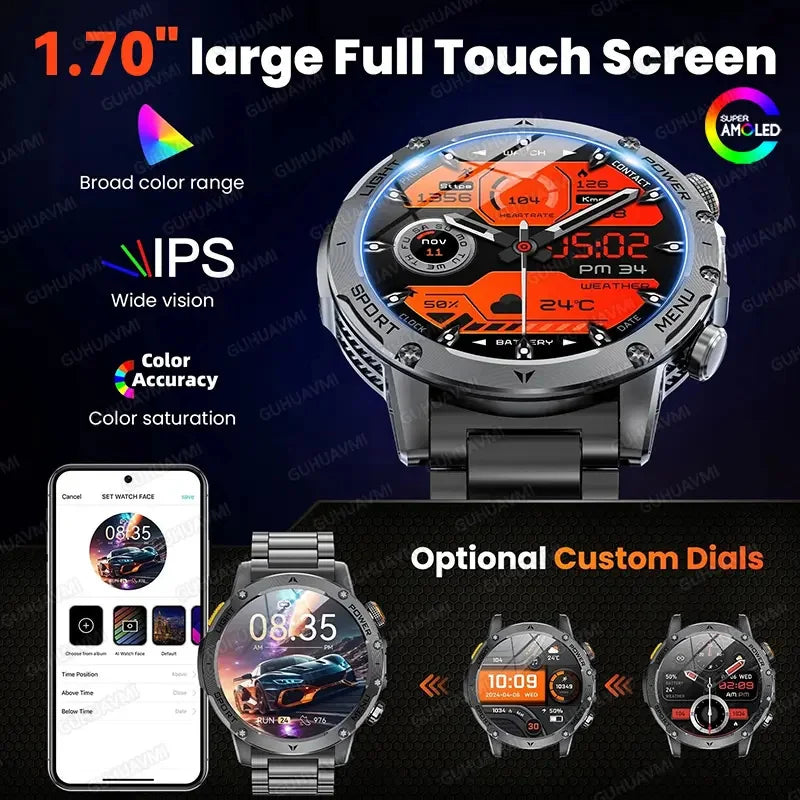 Montre GUHUAVMI AK87 AMOLED 1,7" IP68 170 Sports BT – CLEVI Paris