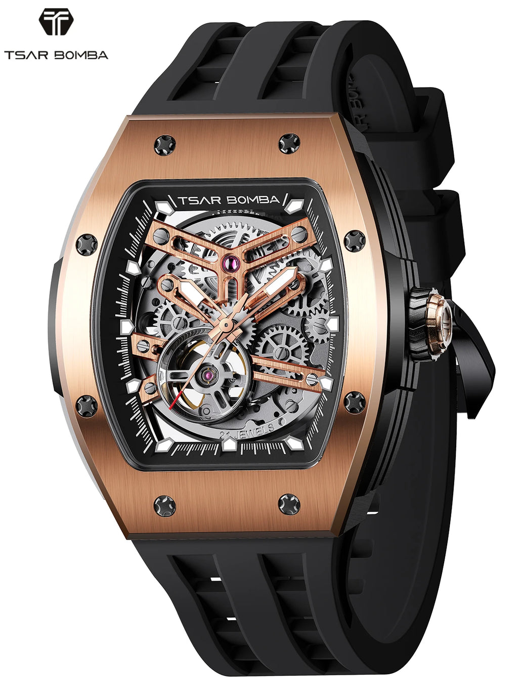 Montre Homme Automatique Squelette Tonneau Cyber Tsar Bomba TB8228A – CLEVI Paris