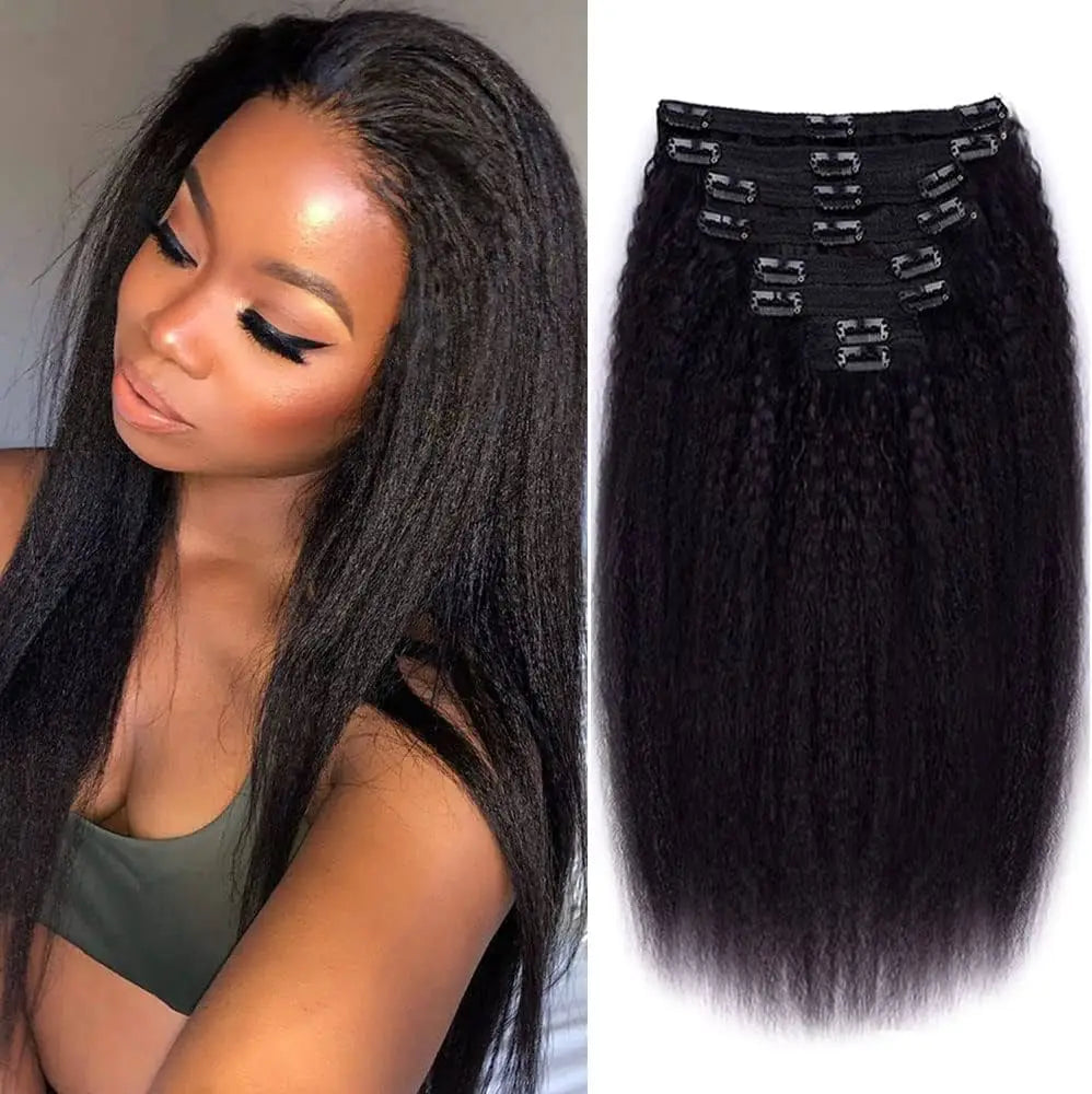 Extensions Kinky Straight Brésiliennes Remy 8Pcs – CLEVI Paris