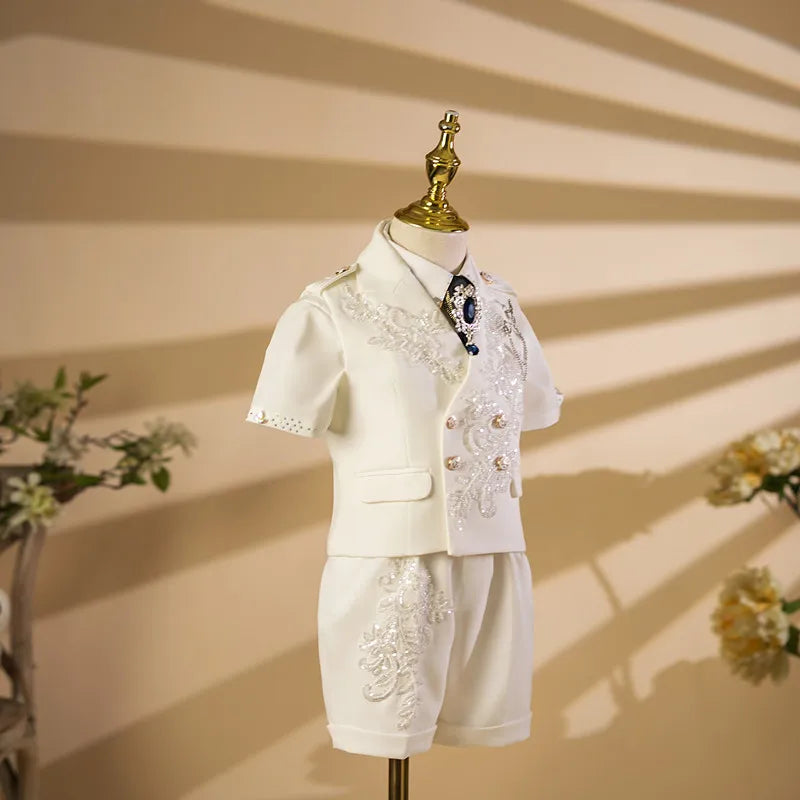 Costume cérémonie garçon blanc A4484 – CLEVI Paris