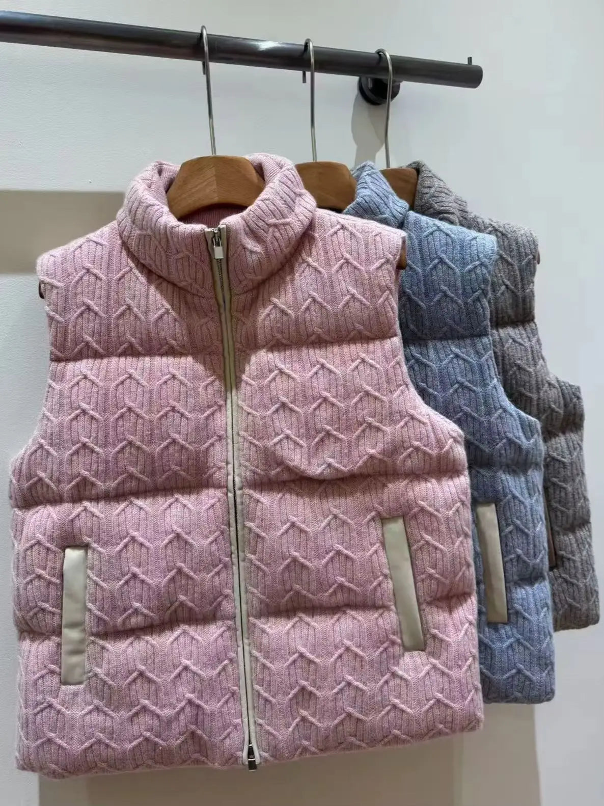 Gilet matelassé laine et cachemire femme – CLEVI Paris