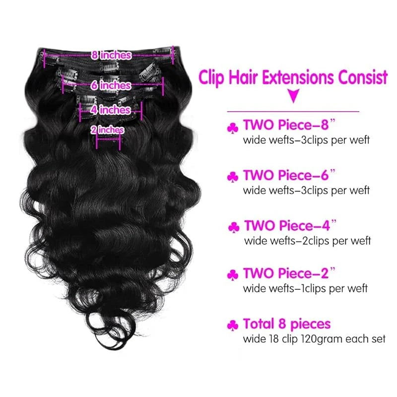 Extensions Clip-in Body Wave Brésilien Remy – CLEVI Paris