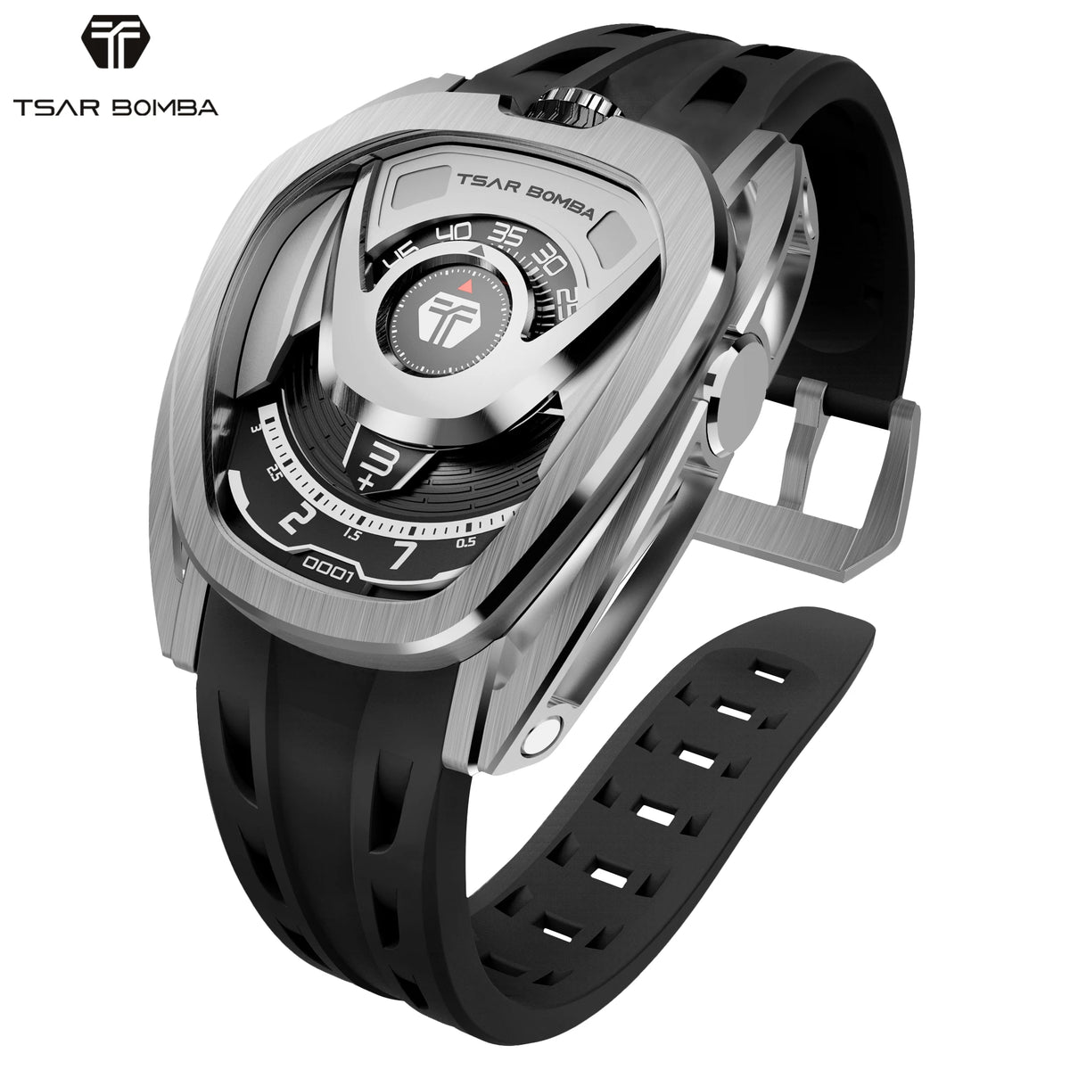 TSAR BOMBA TB8213A Montre Homme Automatique Miyota Saphir Fibre Carbone 100M – CLEVI Paris