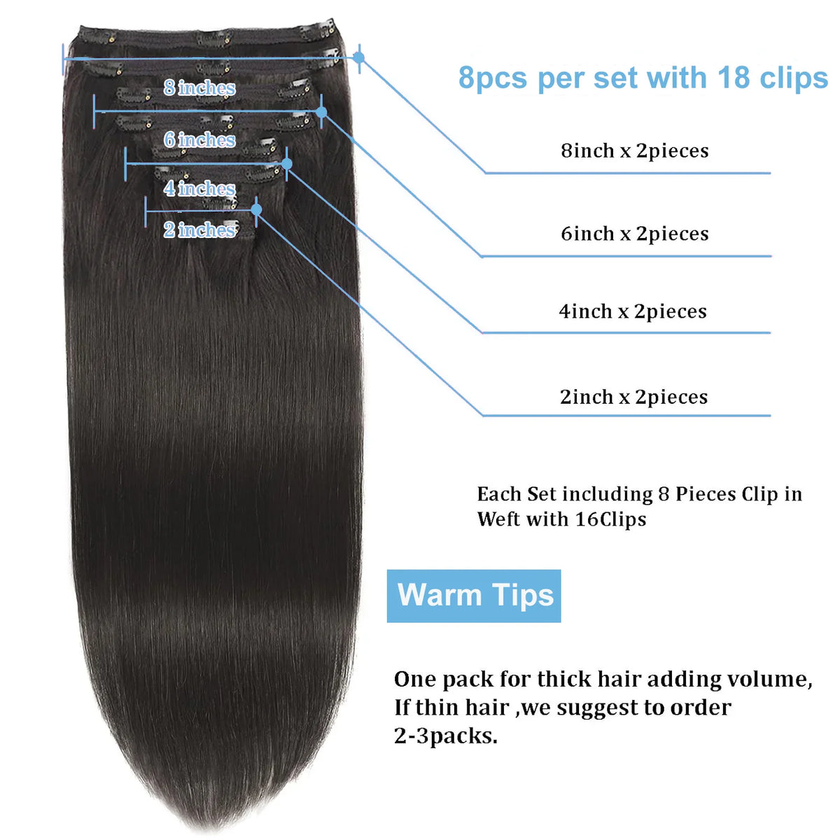 Extensions Clip-In Remy Hair 100% Naturel – CLEVI Paris