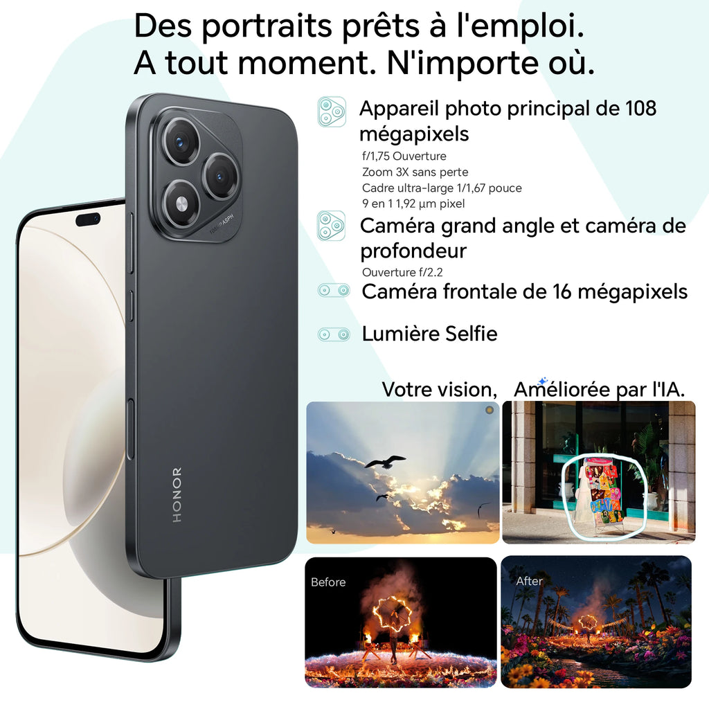 Smartphone HONOR 400 Lite 5G 256 Go – CLEVI Paris