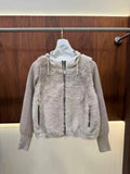 Veste femme à capuche et manches en maille – CLEVI Paris