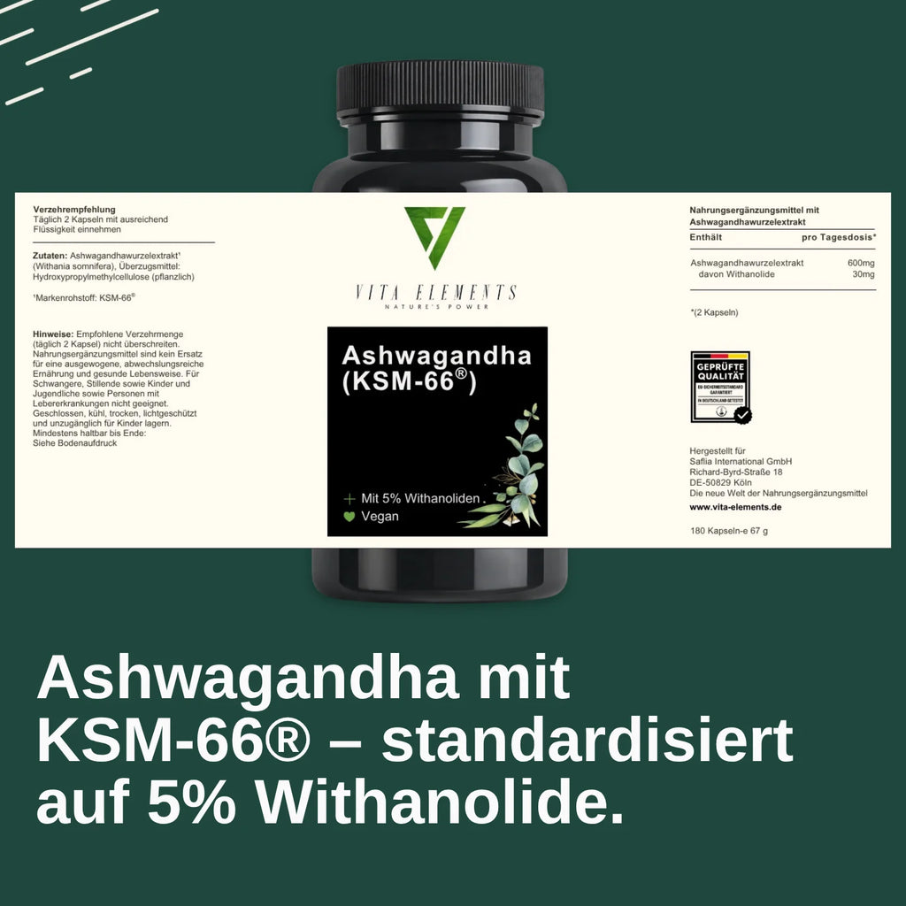 Ashwagandha KSM-66®, 180 gélules – CLEVI Paris