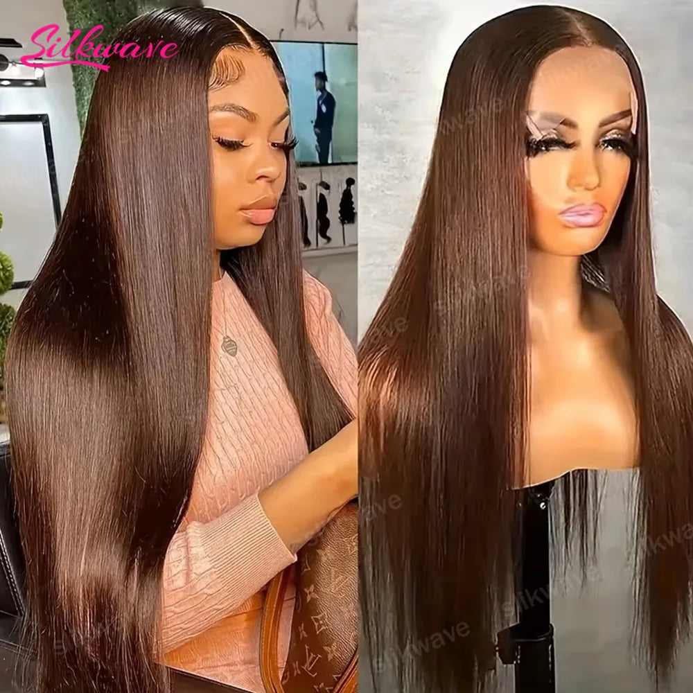 Perruque Lace Frontale Cheveux Humains Straight Brun Chocolat 13x4 & 13x6 – CLEVI Paris
