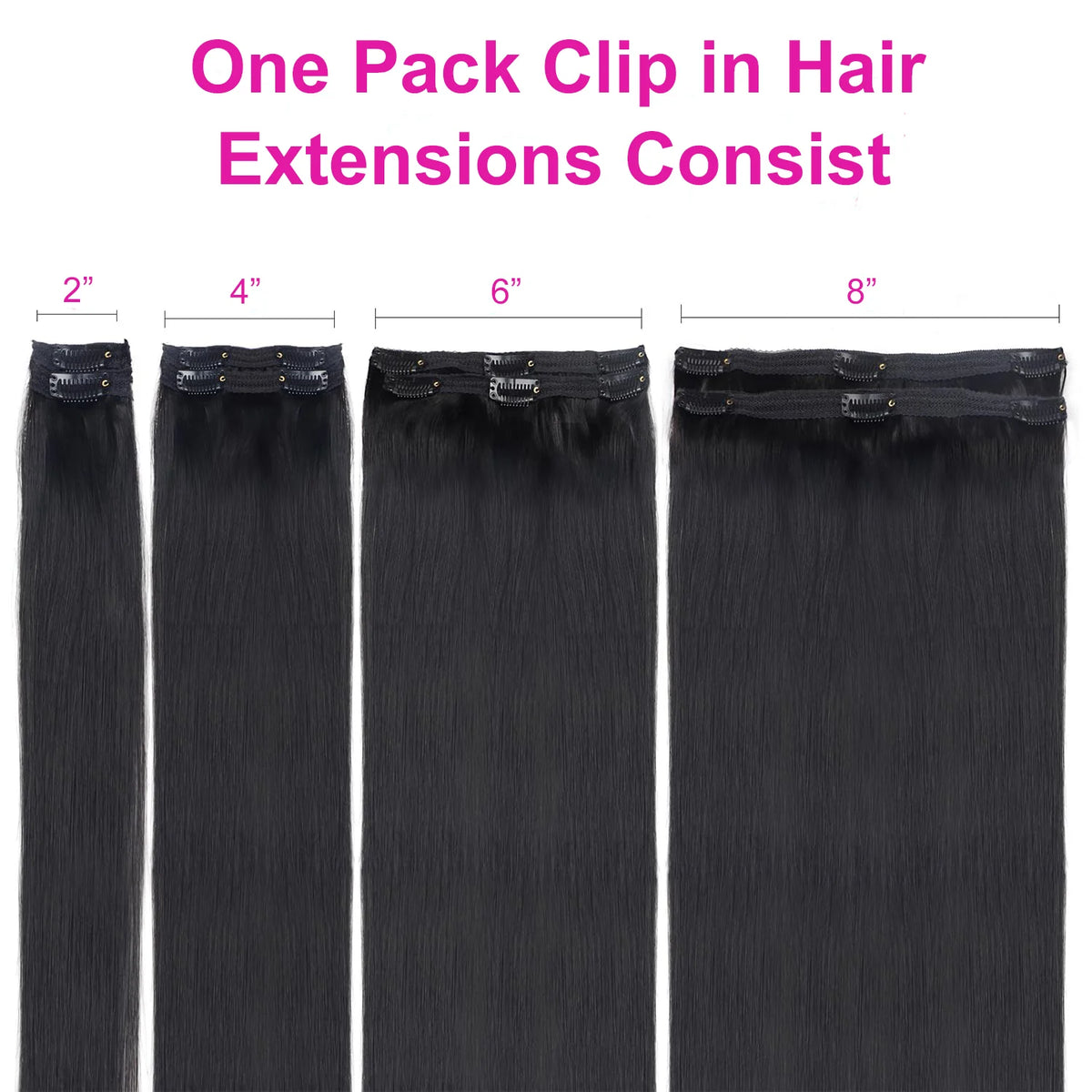 Extensions Clip In Lisses Brésiliennes 120g – CLEVI Paris