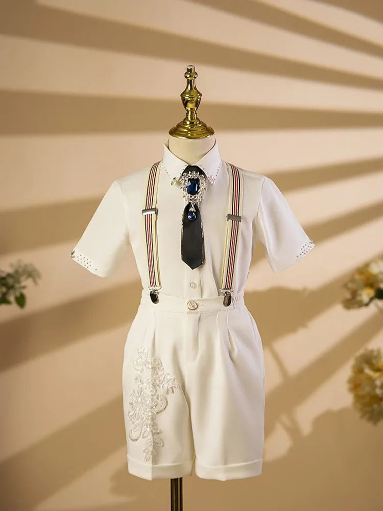 Costume cérémonie garçon blanc A4484 – CLEVI Paris
