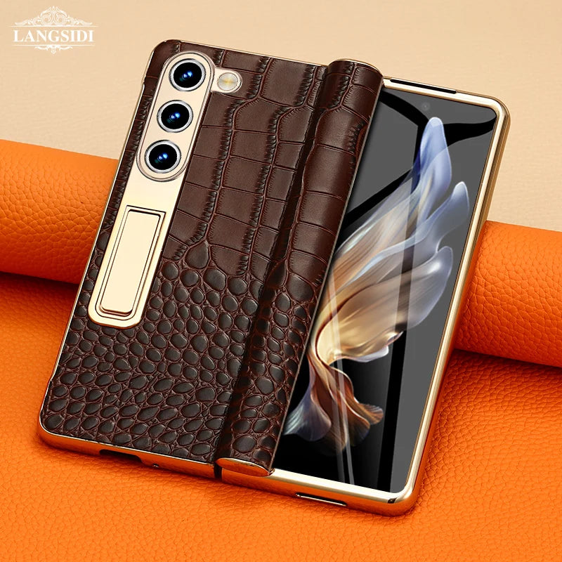 Étui Galaxy Z Fold cuir et support arrière – CLEVI Paris