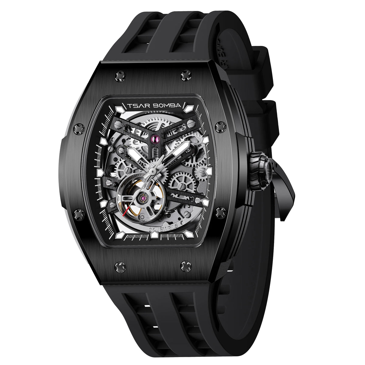 Montre Homme Automatique Squelette Tonneau Cyber Tsar Bomba TB8228A – CLEVI Paris