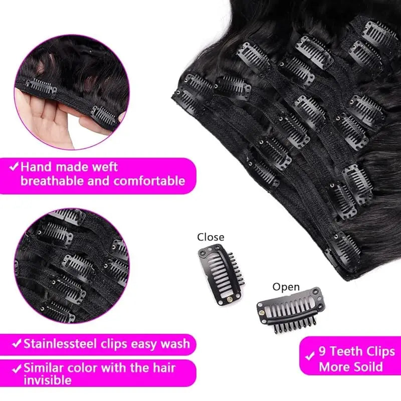 Extensions Clip-in Body Wave Brésilien Remy – CLEVI Paris