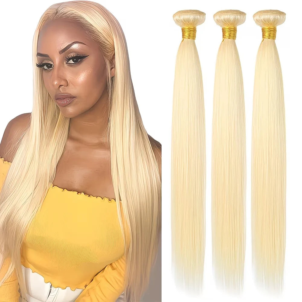 Bundles Cheveux Humains Lisses Blonde 613 BELEXTENS – CLEVI Paris