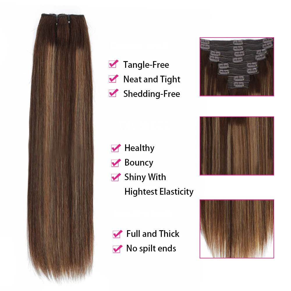 Extensions Clip-In Lisses Cheveux Humains – CLEVI Paris