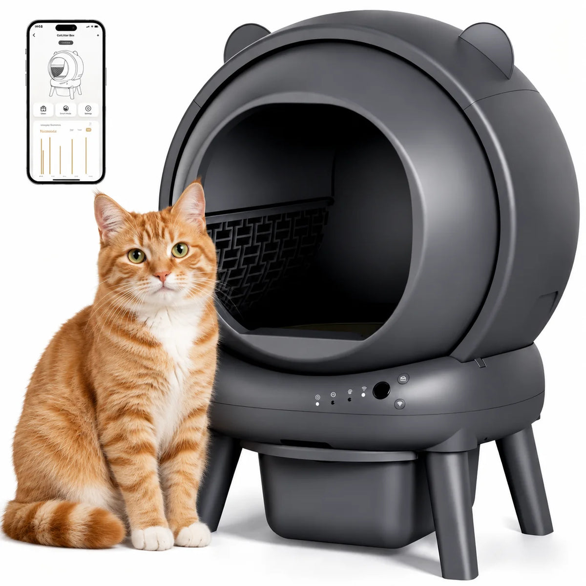 Litière automatique connectée pour chat – CLEVI Paris