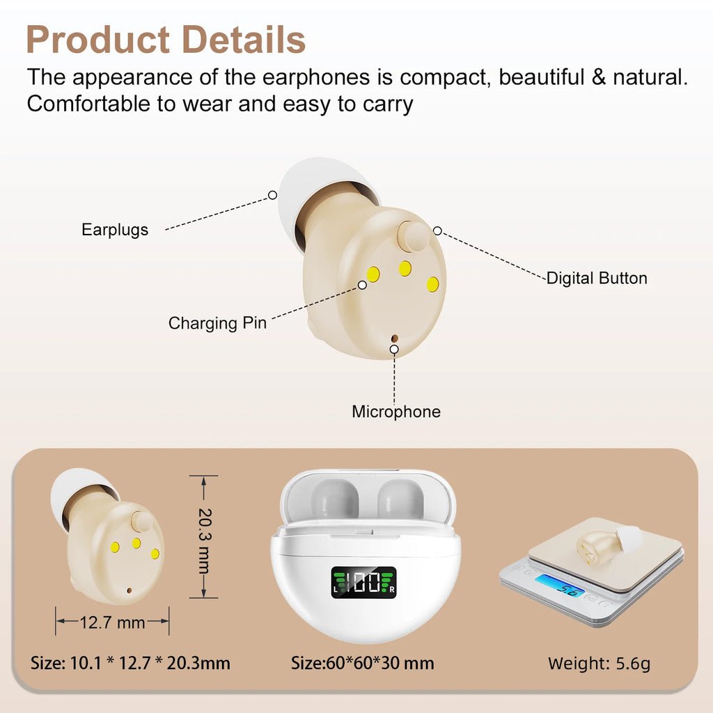 Aide Auditive Numérique Rechargeable Senior Invisible 25h – CLEVI Paris