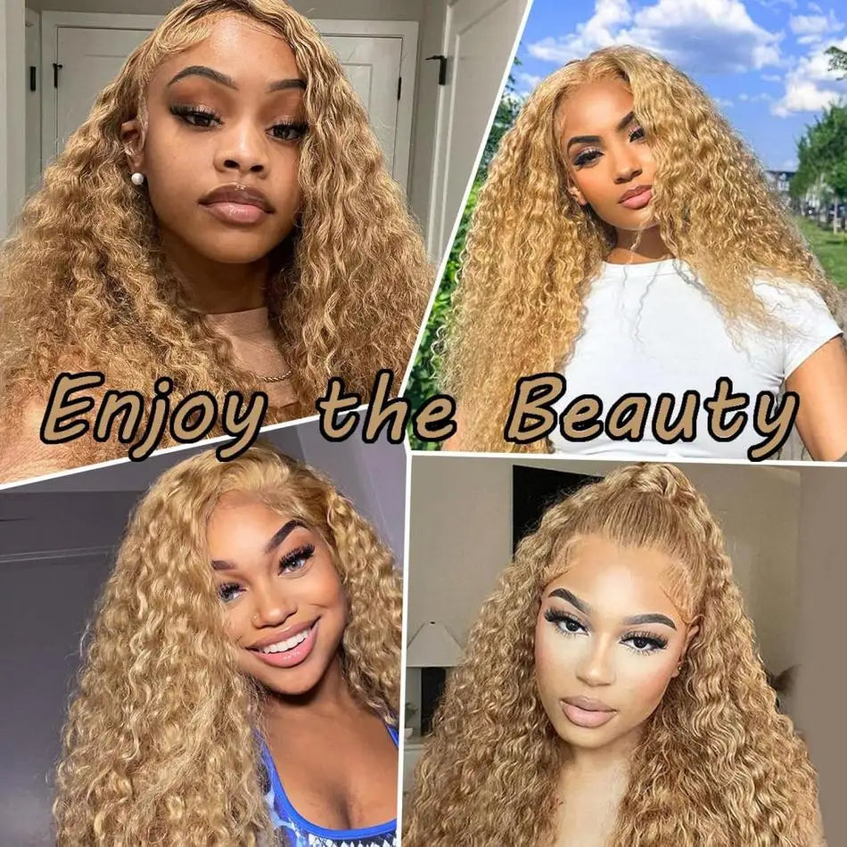 Perruque Lace Frontale Curly Blonde Miel #27 13x4 & 13x6 – CLEVI Paris