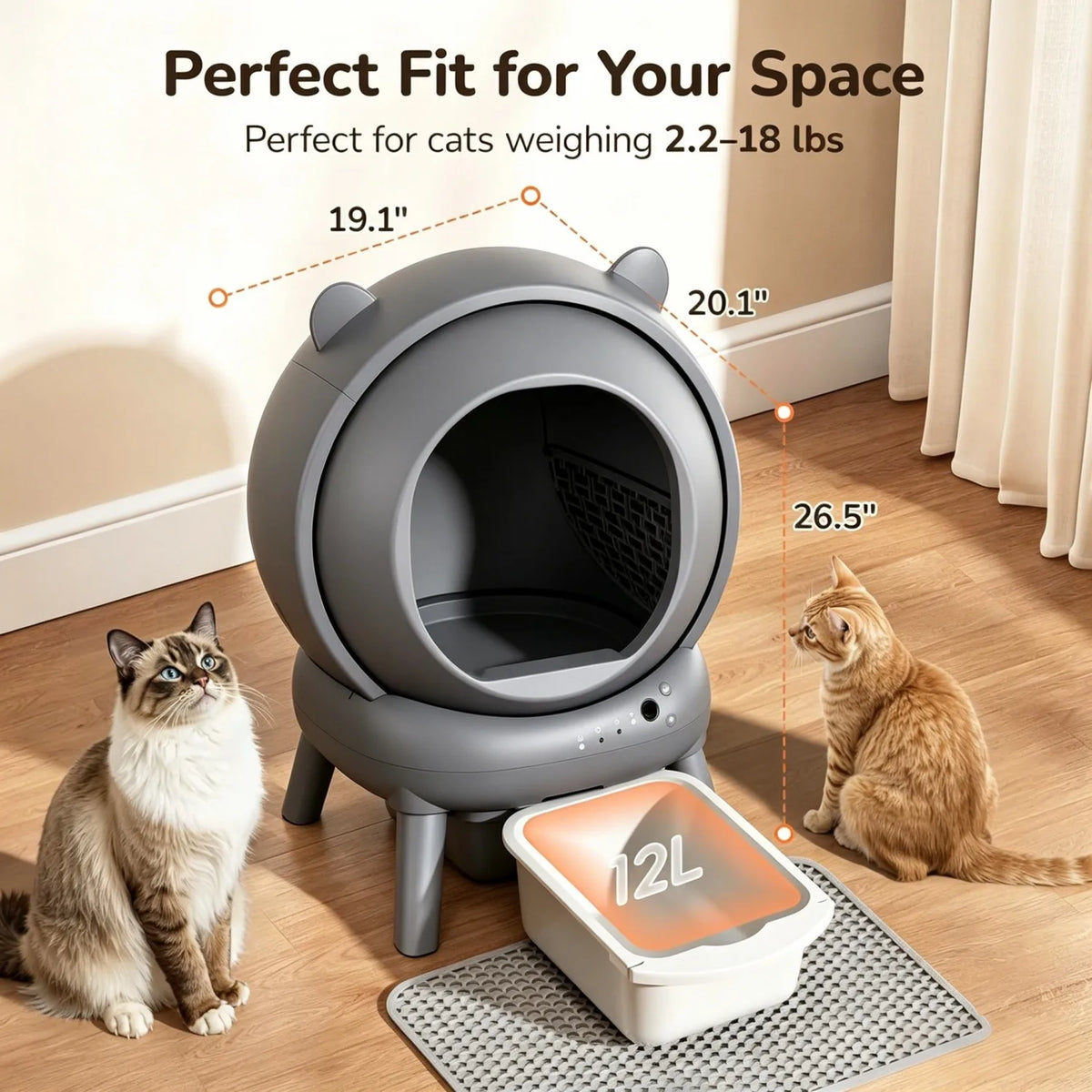 Litière automatique connectée pour chat – CLEVI Paris