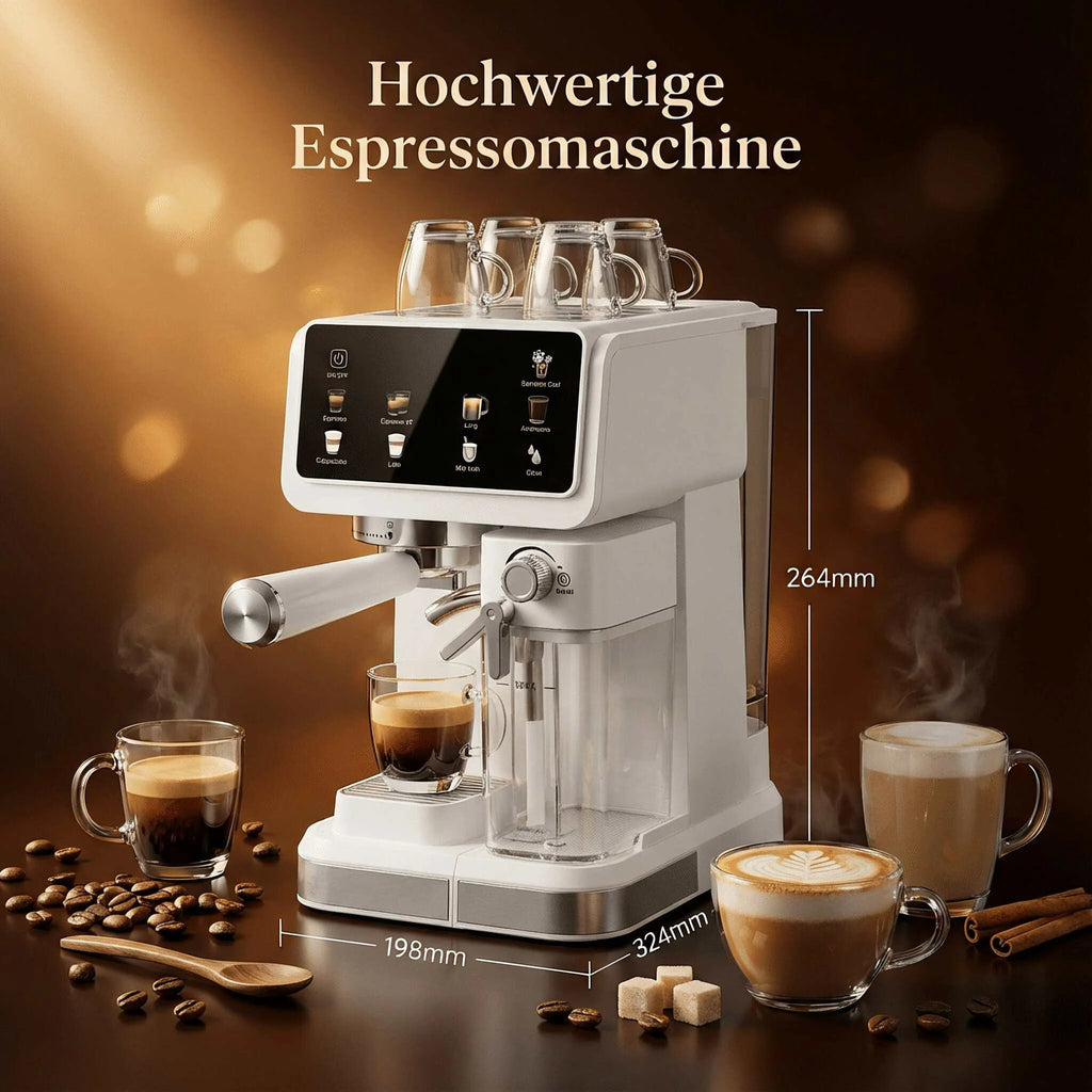 Machine expresso tactile avec mousseur à lait – CLEVI Paris