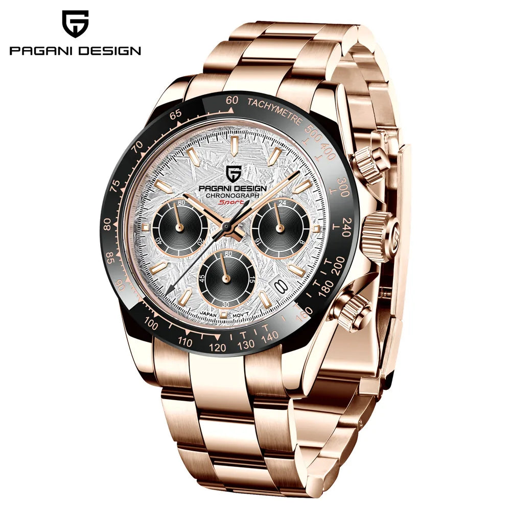 Montre Chronographe Homme Pagani Design 1664 Cadran Météorite Saphir 100m – CLEVI Paris