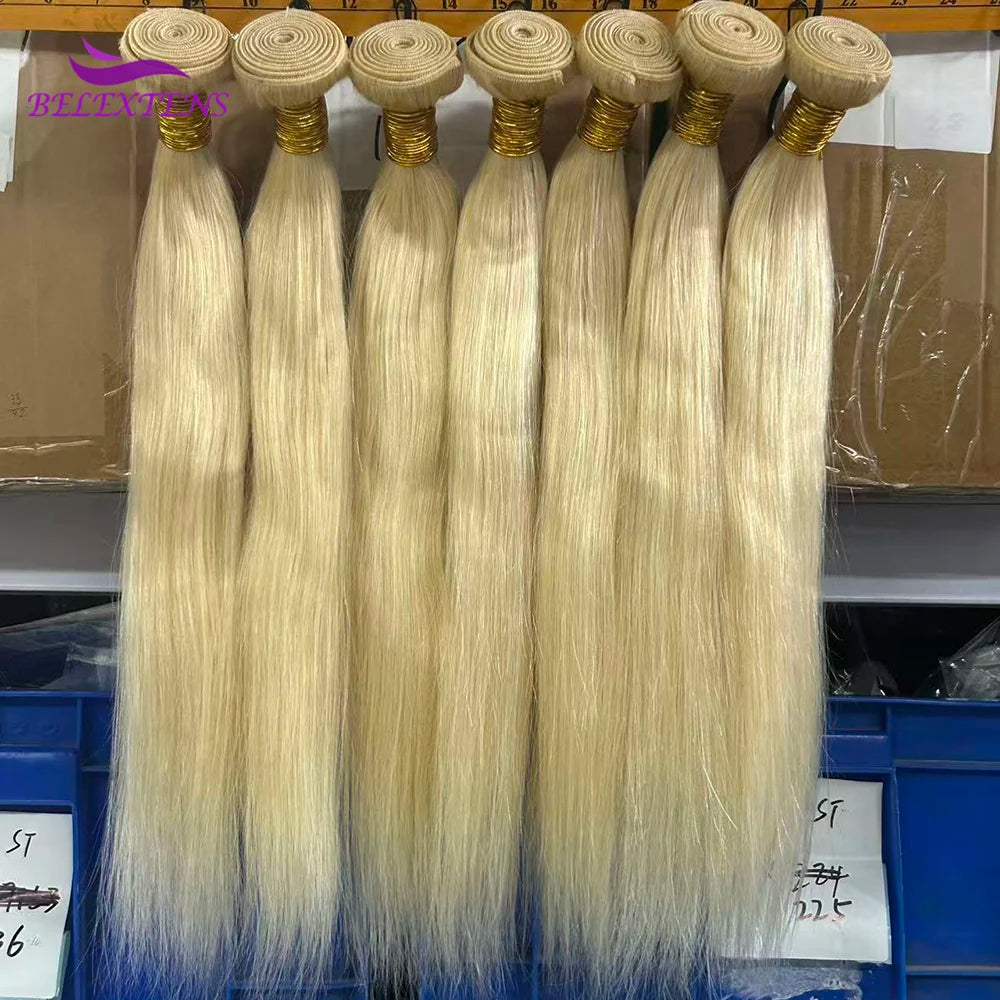 Bundles Cheveux Humains Lisses Blonde 613 BELEXTENS – CLEVI Paris