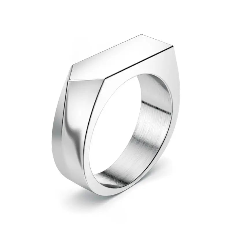 Bague Homme en Acier Inoxydable et Zircon – CLEVI Paris