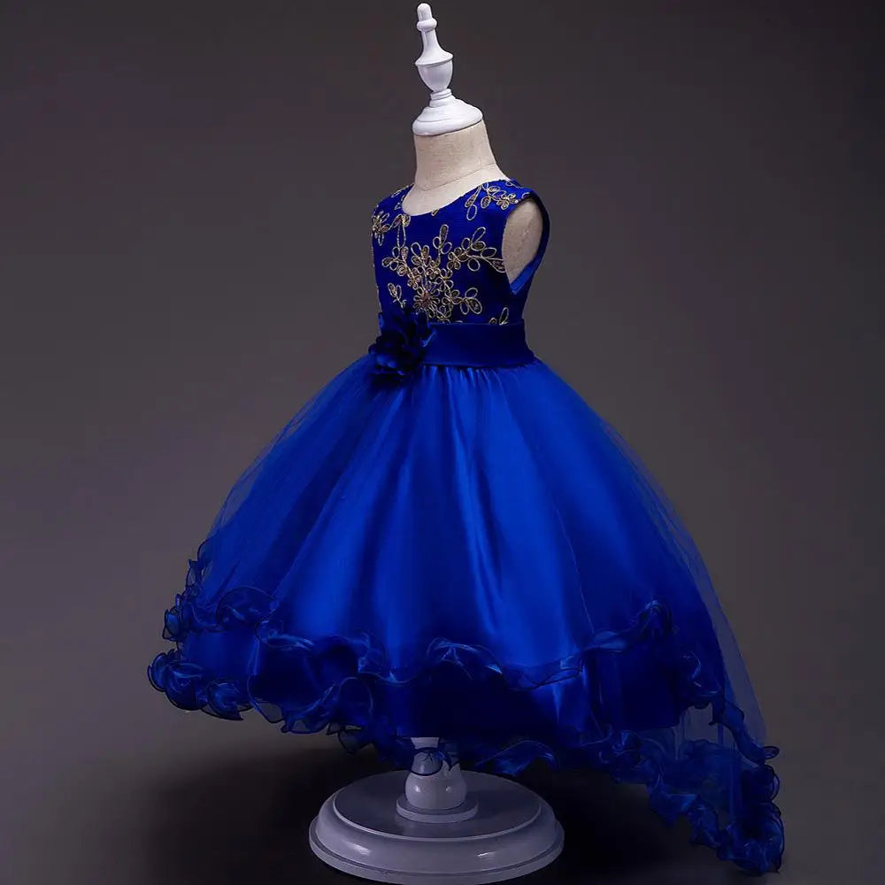 Robe tutu fille à fleurs brodées FD028 – CLEVI Paris