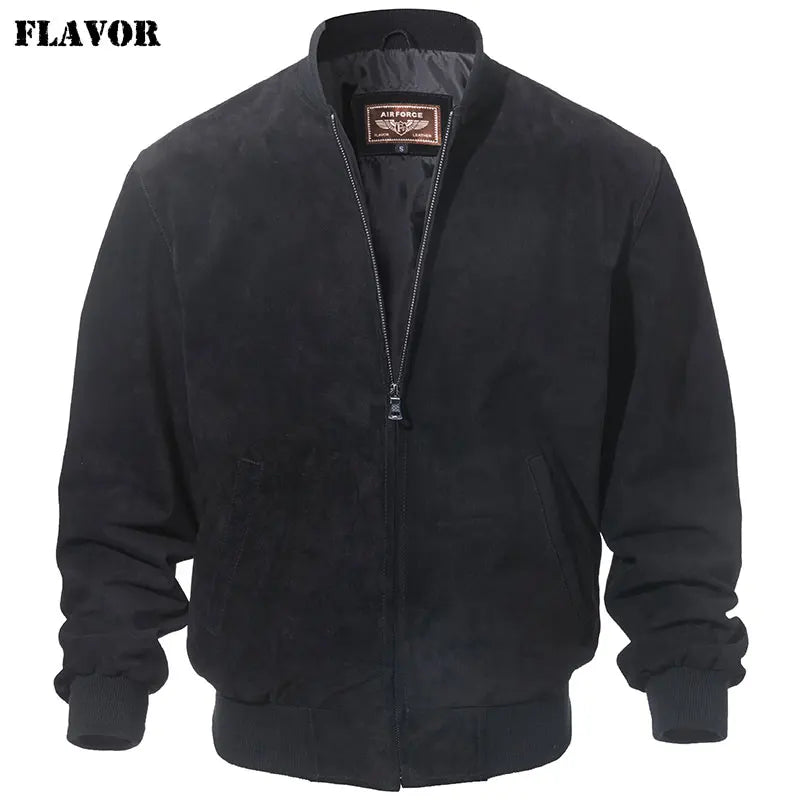 Blouson homme en cuir de porc à col rond – CLEVI Paris