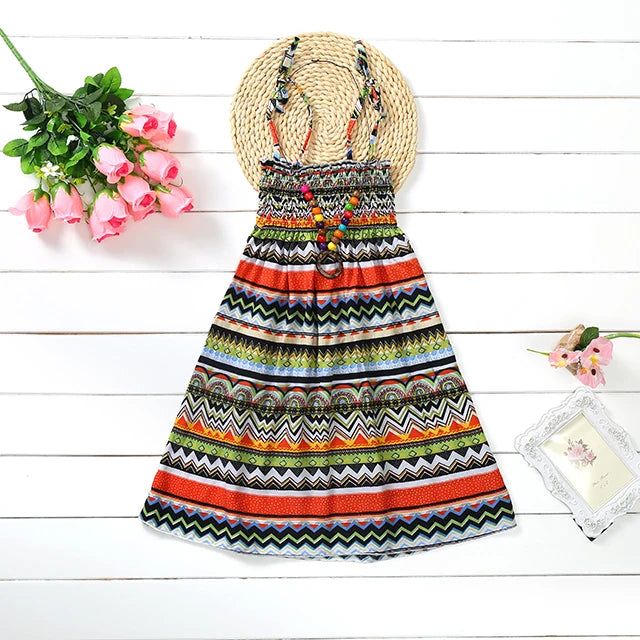 Robe fille bohème à fleurs et volants – CLEVI Paris