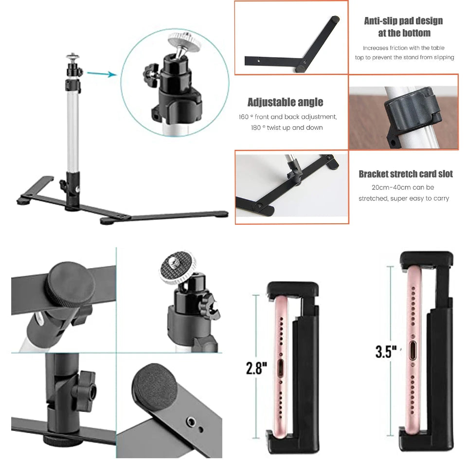Anneau LED BTFOOR 26 cm avec support téléphone – CLEVI Paris