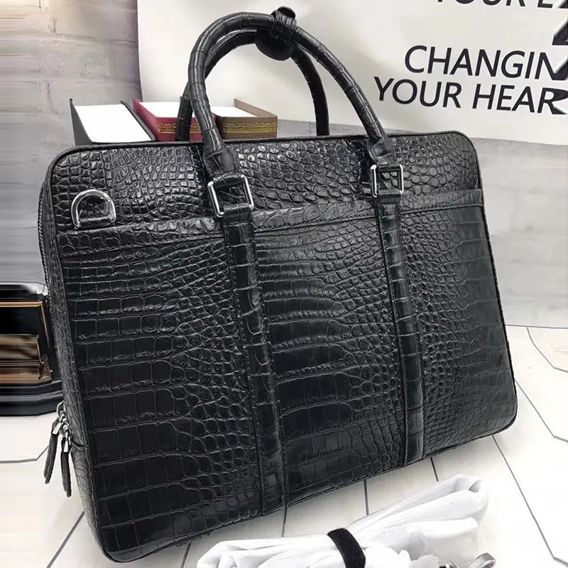 Mallette Cuir Crocodile Homme Laptop 15" – CLEVI Paris