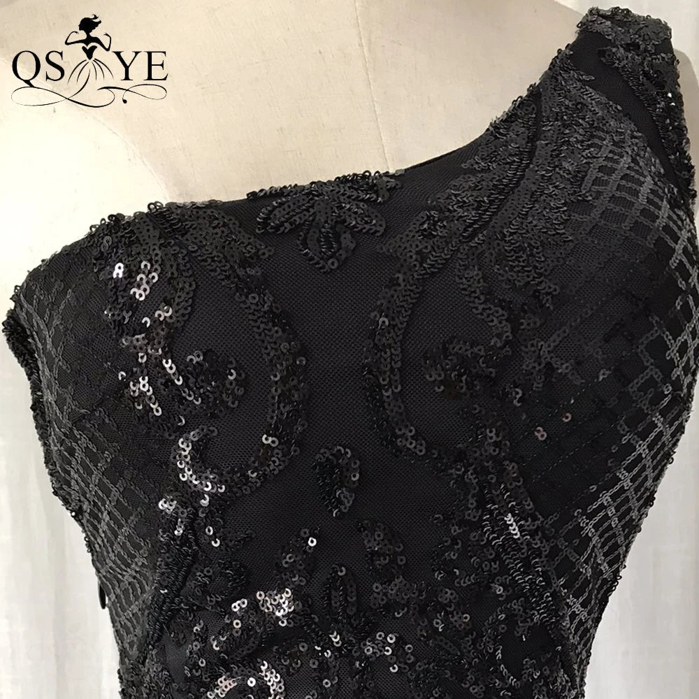 Robe de soirée sirène à paillettes une épaule – CLEVI Paris