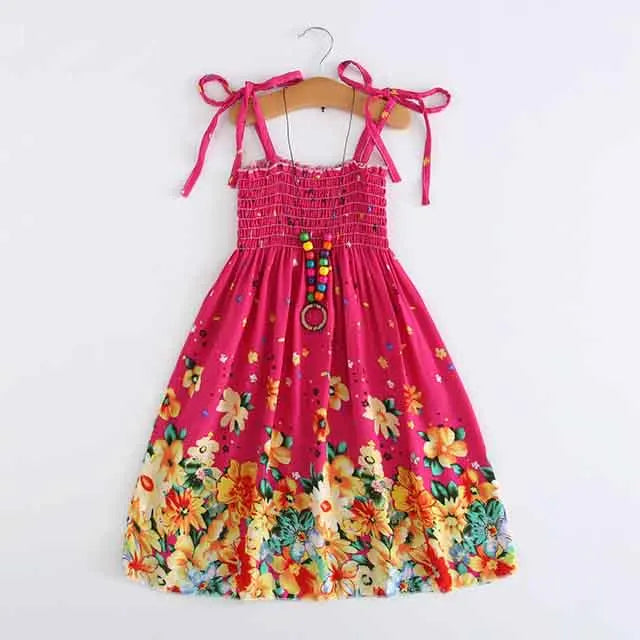 Robe fille bohème à fleurs et volants – CLEVI Paris