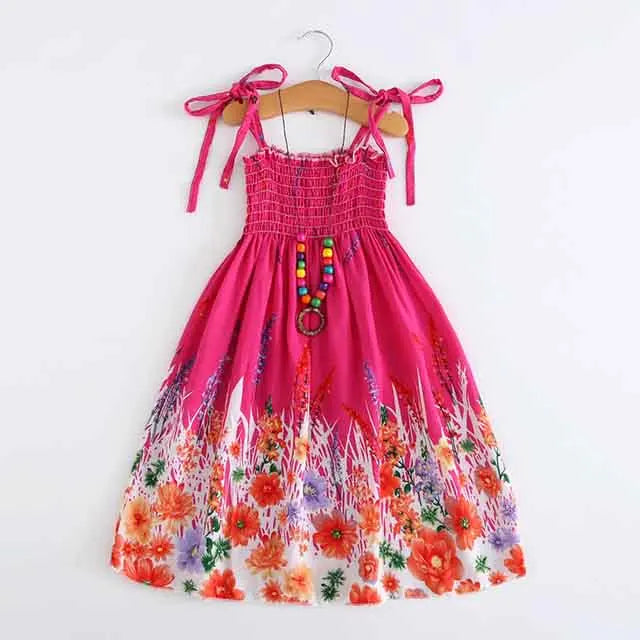 Robe fille bohème à fleurs et volants – CLEVI Paris