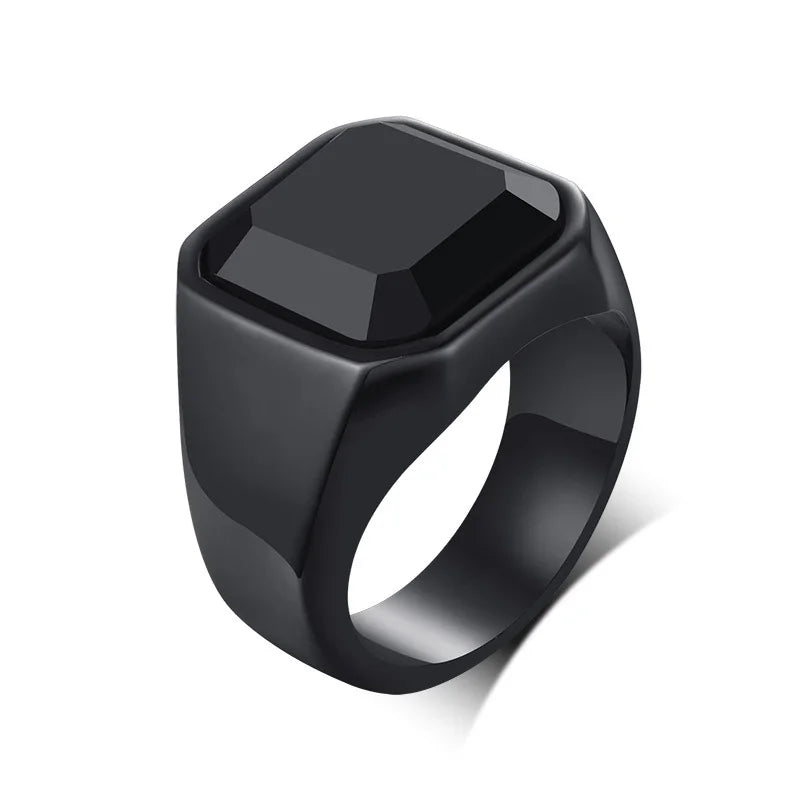 Bague homme carrée en acier et zirconium – CLEVI Paris