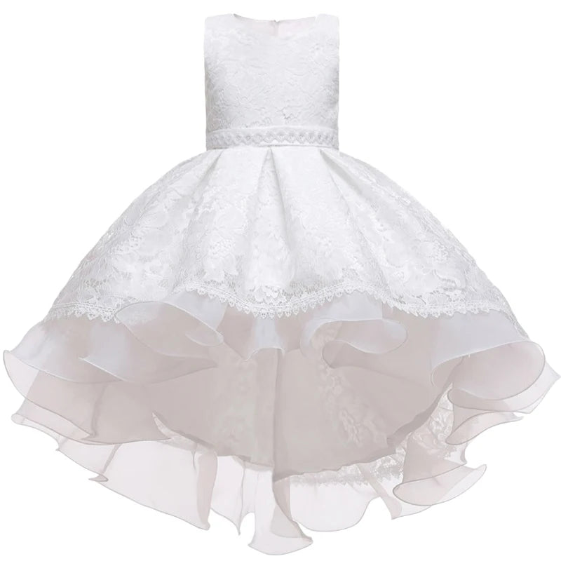 Robe cérémonie fille dentelle et fleurs – CLEVI Paris