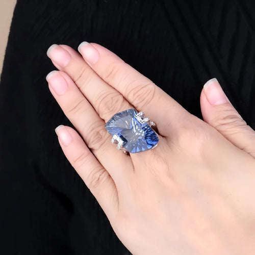 Bague Cocktail Femme Quartz Naturel Argent 925 – CLEVI Paris