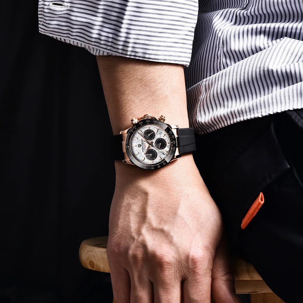 Montre Chronographe Homme Pagani Design 1664 Cadran Météorite Saphir 100m – CLEVI Paris