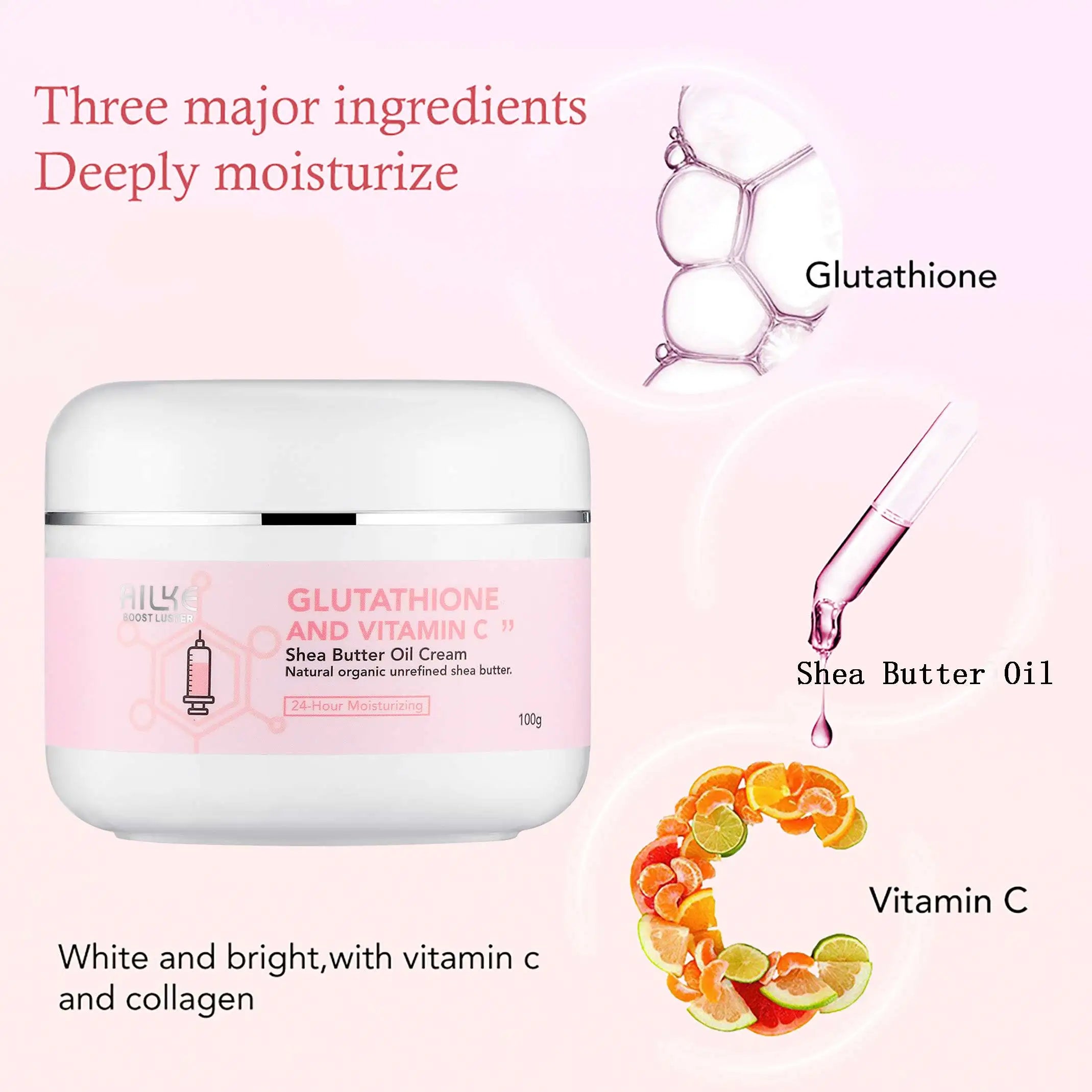 Crème Corps Éclaircissante AILKE – Beurre de Karé, Glutathion & Vitamine C – CLEVI Paris