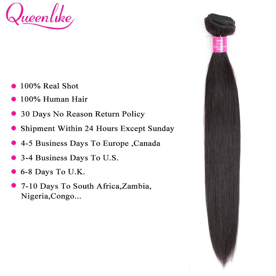 3 Mèches Straight Cheveux Humains Brésiliens Remy 12A + Closure 2x6 HD Lace – CLEVI Paris