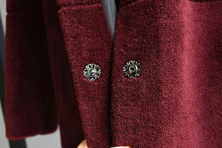 Manteau femme en laine, col renard – CLEVI Paris