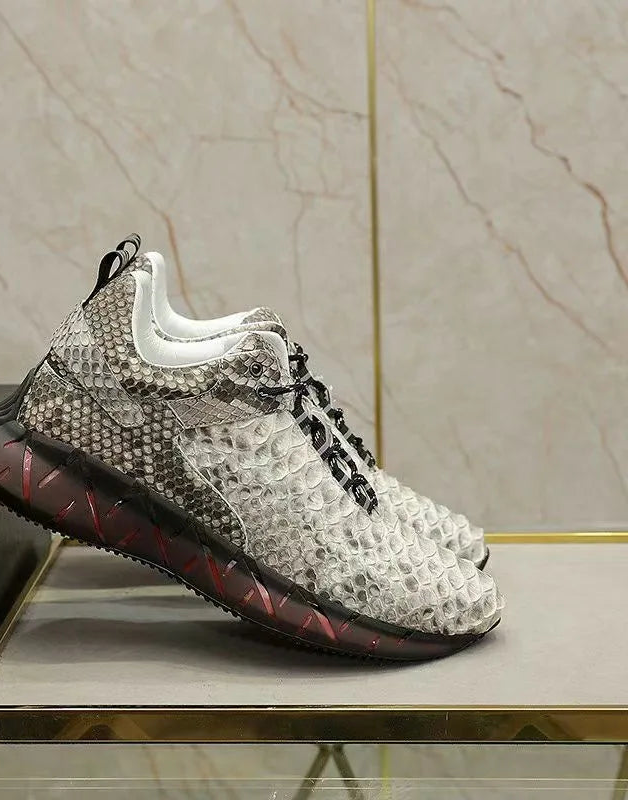 Sneakers basses homme grises à lacets – CLEVI Paris