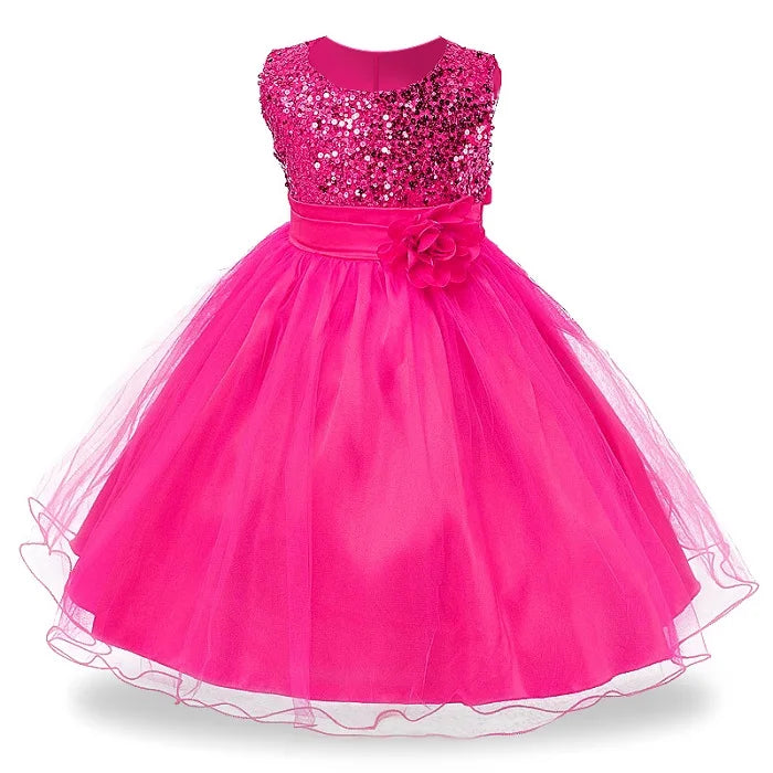 Robe de cérémonie fille sans manches – CLEVI Paris