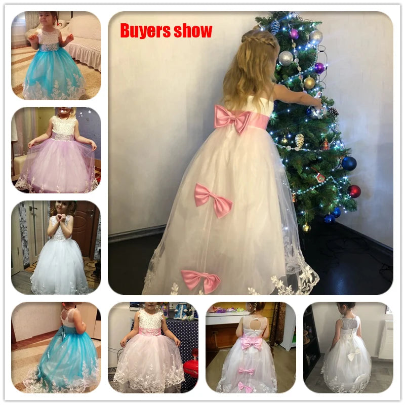 Robe longue cérémonie fille à fleurs – CLEVI Paris