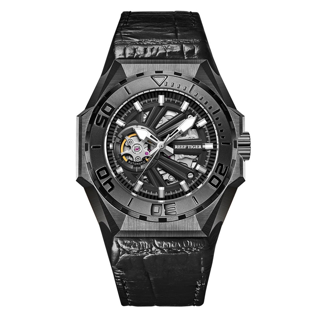 Montre Homme Automatique Squelette Sport Militaire Reef Tiger RGA6903-S – CLEVI Paris