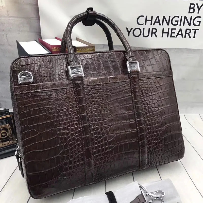 Mallette Cuir Crocodile Homme Laptop 15" – CLEVI Paris