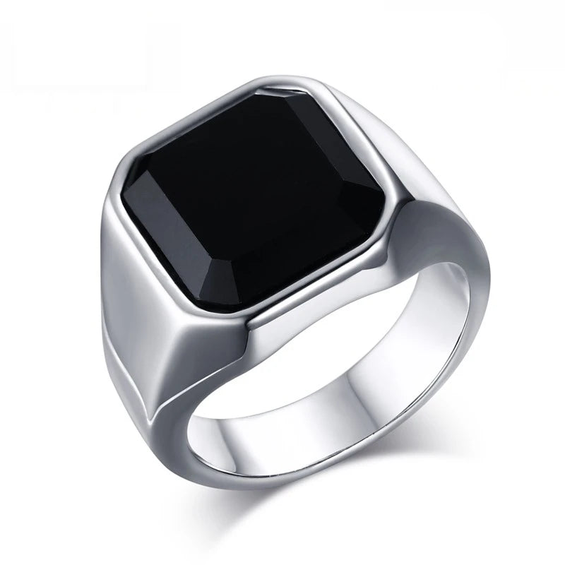 Bague homme carrée en acier et zirconium – CLEVI Paris