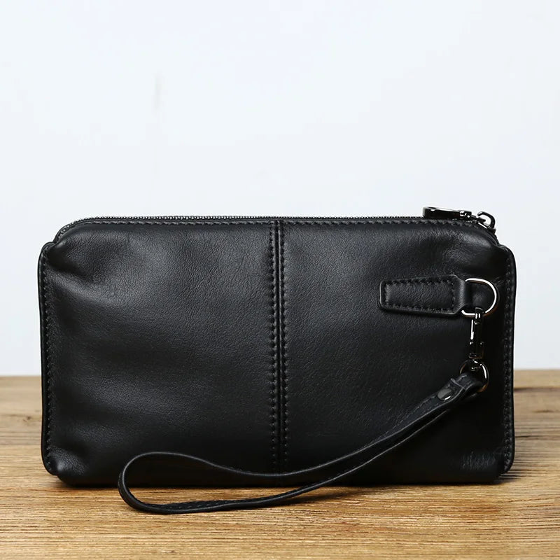 Portefeuille Long Unisexe Cuir Vachette Véritable 2 Formats Fermeture Éclair – CLEVI Paris